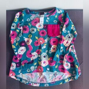 Tea Floral Cotton Girls Shirt with Pocket!